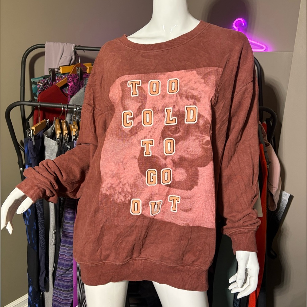 Aerie Too Cold To Go Out Sweatshirt M